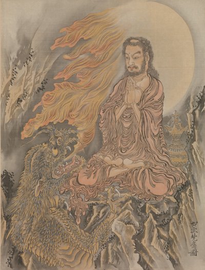 Shakyamuni conquérant les démons Shaka Goma-zu, vers 1888 - Kawanabe Kyosai