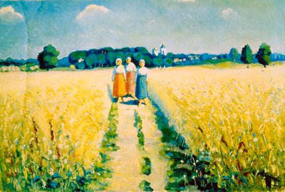Trois femmes sur la route, après 1927 - Kazimir Severinovich Malevich