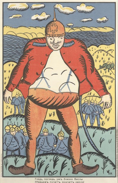 "Regardez, regardez, près de la Vistule. Les ventres allemands gonflent. Alors ils ne se sentent pas très bien" - Kazimir Severinovich Malevich