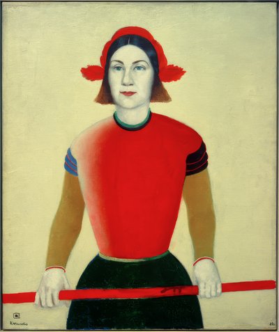 Fille avec bâton rouge - Kazimir Severinovich Malevich
