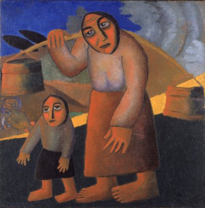 Paysanne avec seaux et enfant, vers 1912 - Kazimir Severinovich Malevich