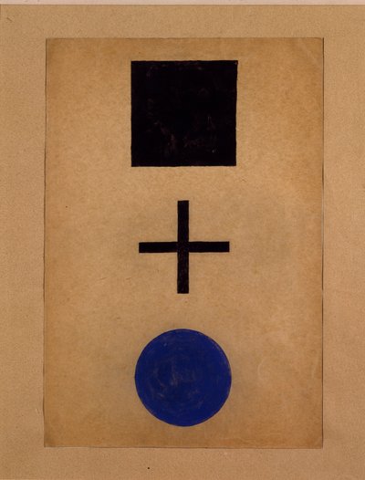 Suprématisme : carré, croix, cercle. Peinture de Kasimir Malevitch - Kazimir Severinovich Malevich