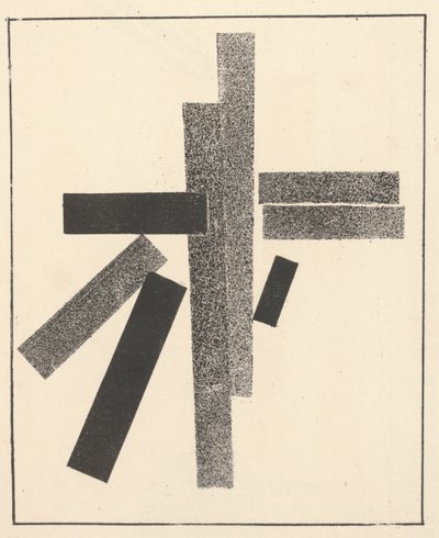 Trois éléments noirs et cinq éléments gris de "Suprématisme : 34 dessins" - Kazimir Severinovich Malevich