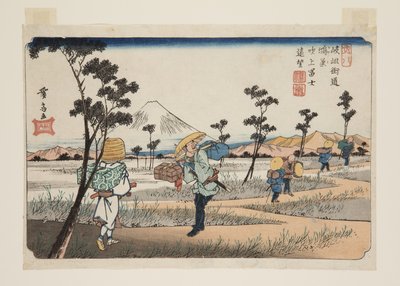 N° 8, K?nosu : Vue lointaine du Fuji à Fukiage - Keisai Eisen