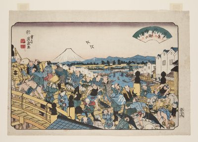 Temps clair à Nihonbashi (Nihonbashi no seiran) (estampe sur bois en couleur) - Keisai Eisen