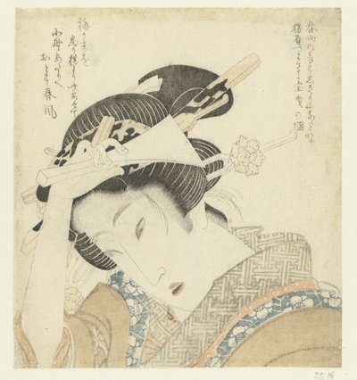 Geisha avec plectre - Keisai Eisen (attributed to)