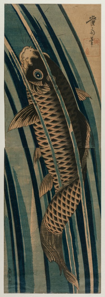 Carpe montant une cascade, début ou milieu des années 1830 - Keisai Eisen