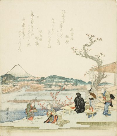 Vue du mont Fuji depuis une maison de thé - Keisai Eisen