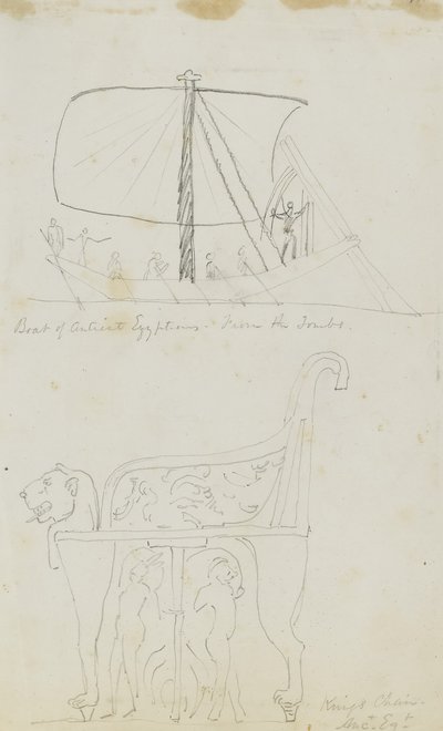 Bateau des anciens Égyptiens provenant des tombes/chaise du roi - Kellogg, Miner Kilbourne