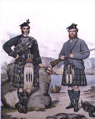 Chasseurs en kilt des Hébrides, gravé par Vincent Brooks, vers 1868 - Kenneth (after) Macleay