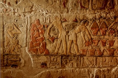 Ancien Empire égyptien; Égypte; Saqqarah, tombe des Deux Frères, cuisson du pain, empilement de chaleur - Kenneth Garrett