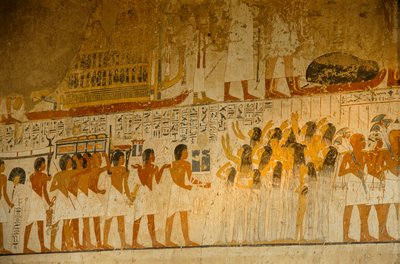 Scène peinte de pleureuses ; Tombe de Ramose ; Vizir sous Amenhotep III et Akhenaton, 2009 - Kenneth Garrett