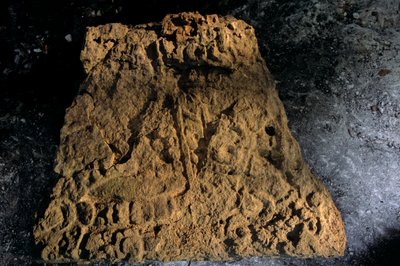 Stèle, Sufricaya, Holmul, Guatemala, Maya, Francisco Estradabelli, 2008 (photo) - Kenneth Garrett