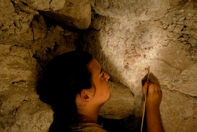 Guerrier de Teotihuacan, fresque, Sufricaya, Holmul, Guatemala, Maya, Francisco Estradabelli, 2008 - Kenneth Garrett