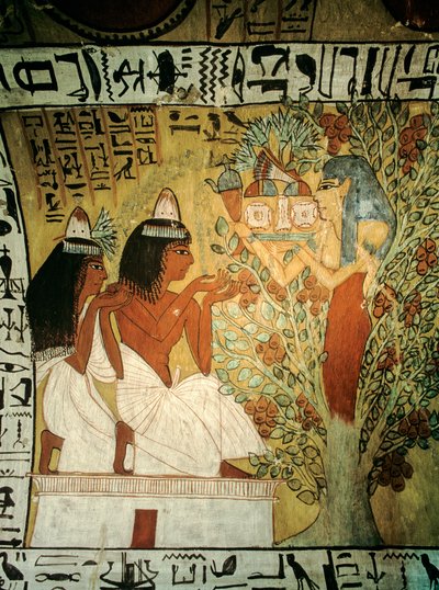 Vallée des Rois, Sennedjem et sa femme adorent la déesse Hathor - Kenneth Garrett