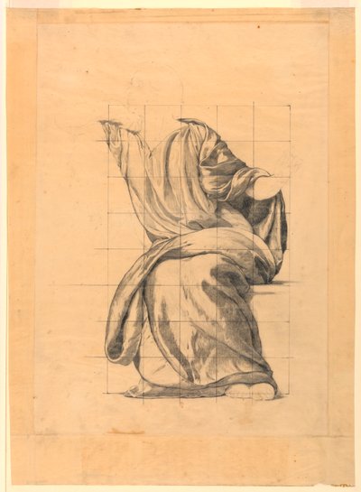 Étude de draperie pour la figure de la Paix dans "La Bienfaisance de la Loi," Mural au Palais de Justice du comté d