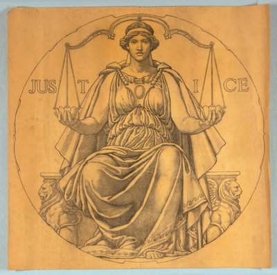 Justice, Carton pour mosaïque dans la rotonde du Capitole de l