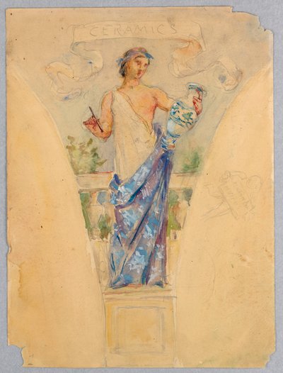 Personnification de "Céramiques," étude pour le dôme du bâtiment du fabricant, Exposition universelle de Chicago, IL - Kenyon Cox
