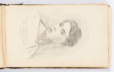 Page de carnet de croquis : Portrait historique n° 3 (Autoportrait) - Kenyon Cox