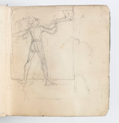 Page de carnet de croquis : Esquisse de figure en bas - Kenyon Cox