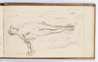 Page de carnet de croquis : Figure debout avec bâton - Kenyon Cox
