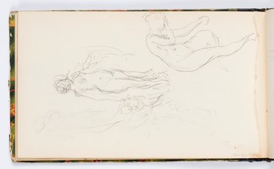Page de carnet de croquis : Deux figures féminines nues - Kenyon Cox