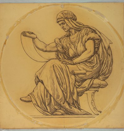 Étude pour "Learning," Lunette au palais de justice du comté de Hudson, Jersey City, NJ - Kenyon Cox