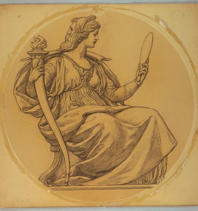 Étude pour "Prudence," Lunette au Palais de Justice du Comté de Hudson, Jersey City, NJ - Kenyon Cox