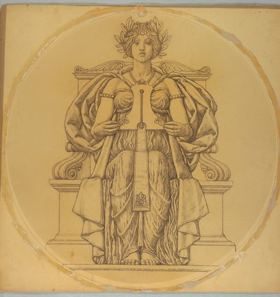 Étude pour "Rectitude," Lunette au palais de justice du comté de Hudson, Jersey City, NJ - Kenyon Cox