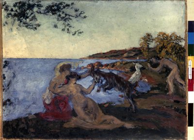 Motif mythologique. Peinture de Ker Xavier Roussel (1867-1944), vers 1903. Huile sur carton. Nabis. Dim : 47x62cm. Musée de l