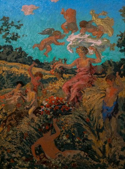 Le triomphe de Bacchus (Festival pastoral) Diptyque - Ker Xavier Roussel