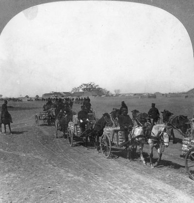 Train de transport militaire japonais, Mandchourie, 1906 - Keystone View Company