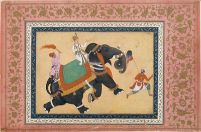 Prince chevauchant un éléphant, 16e-17e siècle - Khem Karan