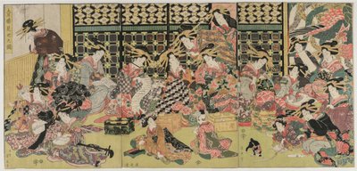 Une image de la vue dans les quartiers de plaisir, 1810s - Kikugawa Eizan