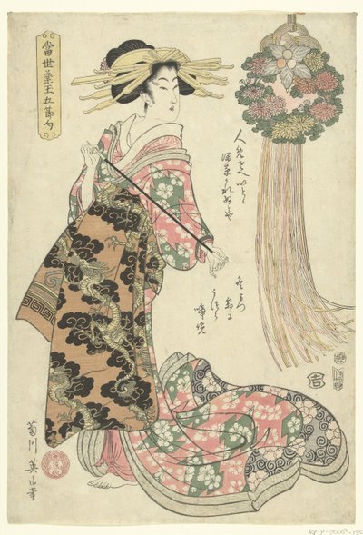 Courtisane avec pipe - Kikugawa Eizan