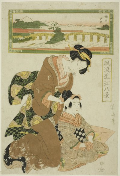 Lueur du Soir à Seta (Seta sekisho), de la série "Huit Vues à la Mode d