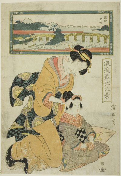 Lueur du soir à Seta (Seta sekisho), de la série "Huit Vues à la Mode d