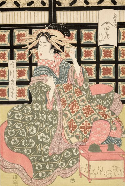 Estampe Ukiyo-e de Courtisane par Eizan, c.1810 - Kikukawa Eizan