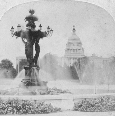 La fontaine Bartholdi et le Capitole, Washington DC, USA - Kilburn Brothers