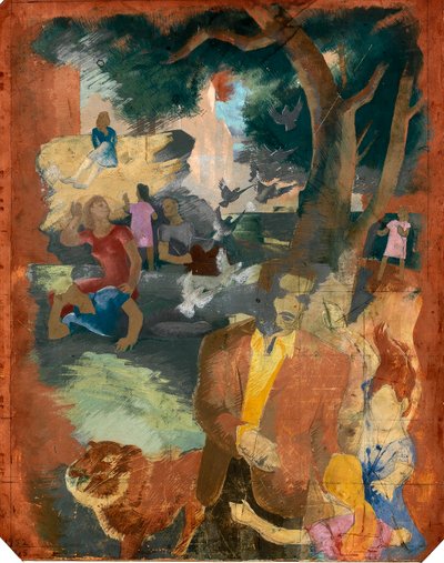 Scènes de New York--Central Park (étude murale, Madison Square Postal Station, New York City) - Kindred McLeary
