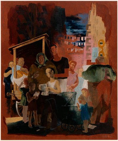 Scènes de New York--Lower East Side (étude murale, Madison Square Postal Station, New York City) - Kindred McLeary