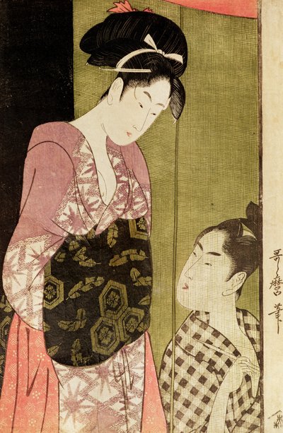 Un homme peignant une femme - Kitagawa Utamaro