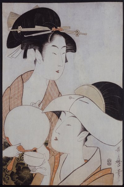Portrait en buste de deux femmes, l