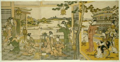 Beautés chinoises à un banquet - Kitagawa Utamaro