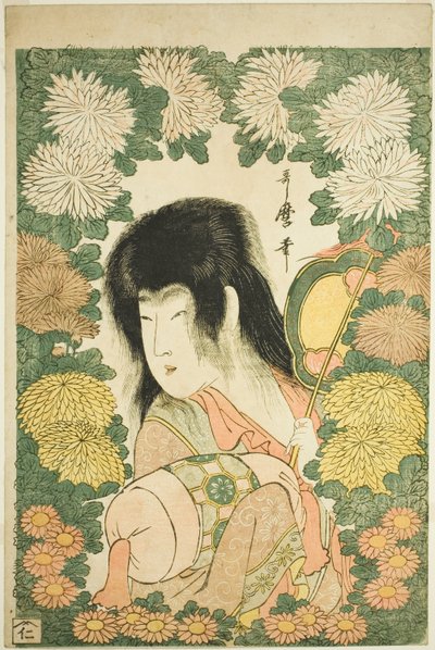 Garçon aux chrysanthèmes - Kitagawa Utamaro