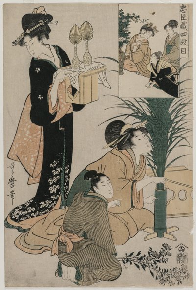 Chushingura : Acte IV du Magasin de la Loyauté, fin des années 1790 - Kitagawa Utamaro