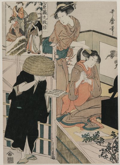 Chushingura : Acte IX du Trésor de la loyauté, fin des années 1790 - Kitagawa Utamaro