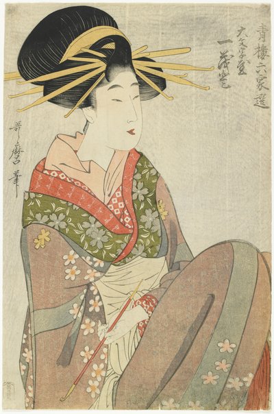 Courtisane Hitomoto de la maison Daimonjiya, 1801-1802 - Kitagawa Utamaro