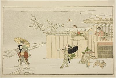 Livraison de cadeaux du Nouvel An dans la neige, de l