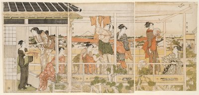 Sécher les vêtements (Monohoshi) - Kitagawa Utamaro